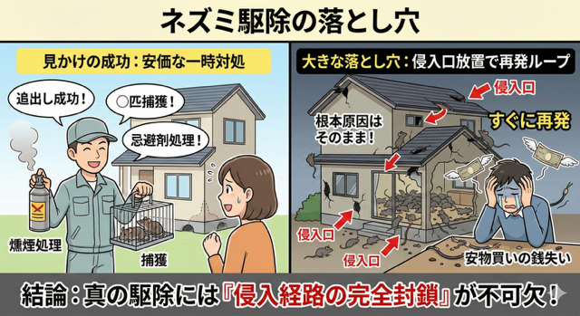 ネズミの完全駆除には「侵入経路の完全封鎖」が必要不可欠