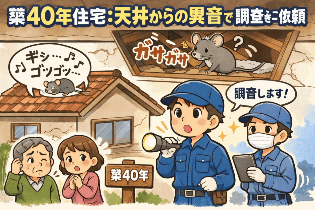 築40年住宅：天井からの異音で調査をご依頼
