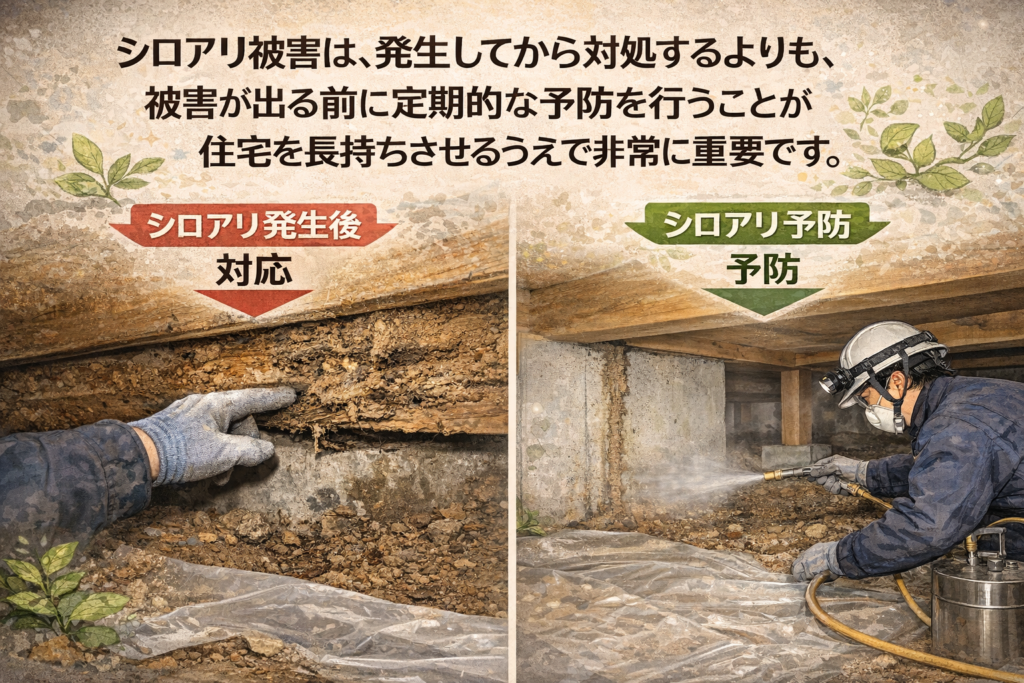 シロアリ点検、予防工事の大切さ