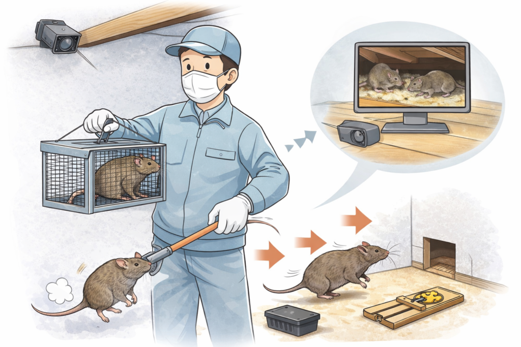 捕獲・追い出し処理（屋内個体の減数）