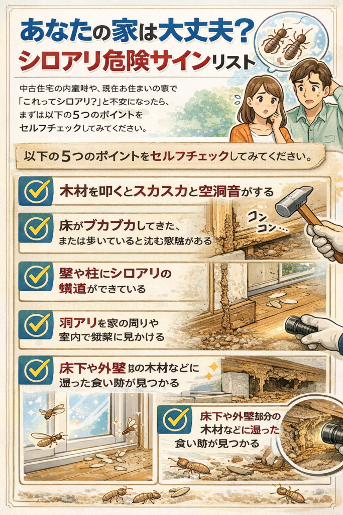 あなたの家は大丈夫？シロアリ危険サインリスト