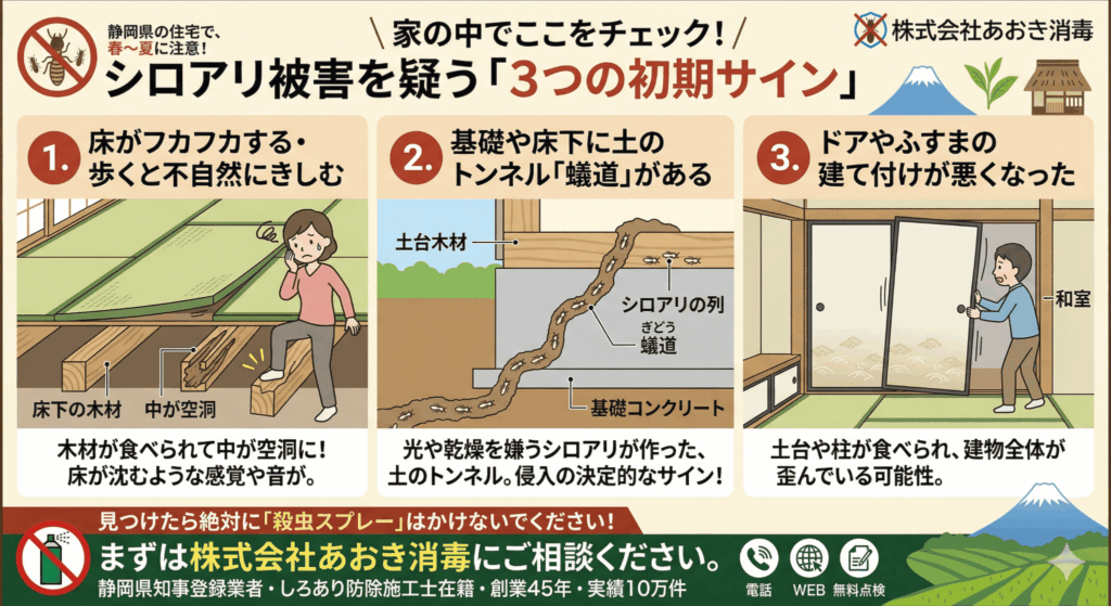 家の中でここをチェック！シロアリ被害を疑う「3つの初期サイン」