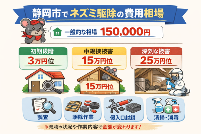 ネズミ駆除を依頼した場合の費用相場
