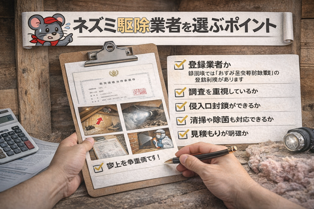 ネズミ駆除業者を選ぶポイント