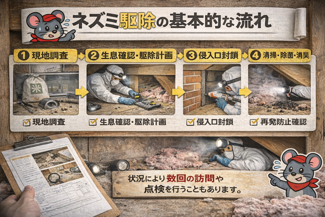 ネズミ駆除の流れ