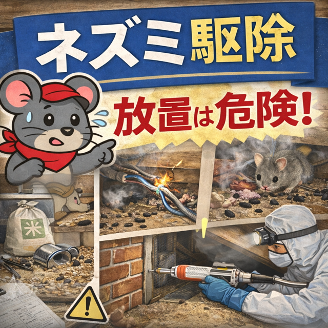 ネズミ生息がある場合放置は危険です