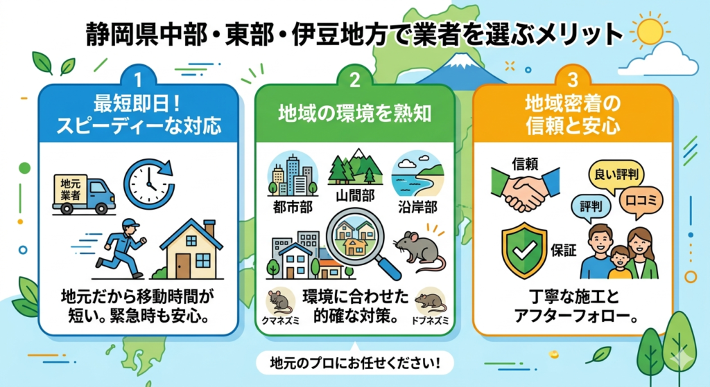 静岡県中部・東部・伊豆地方で業者を選ぶメリット