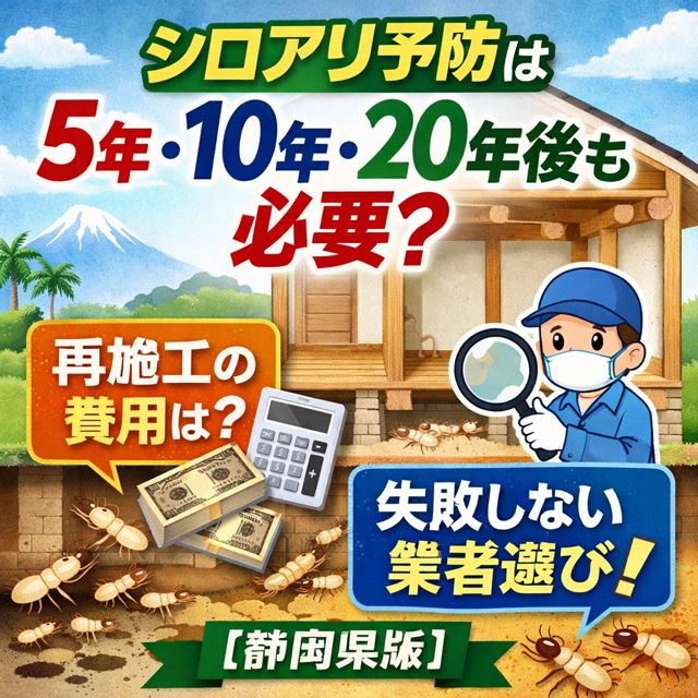 シロアリ予防は5年・10年・20年後に必要なのか？
