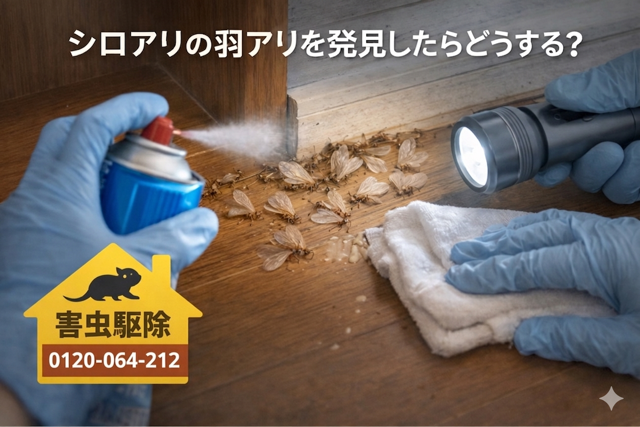 シロアリの羽アリを見つけた時にどうするか？