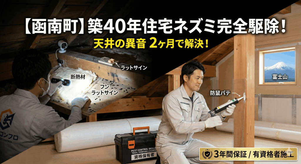 天井の異音はネズミかも？函南町での完全駆除事例｜プロが徹底封鎖