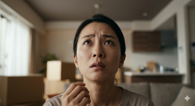 天井からカリカリ音がしていて怖がっている様子